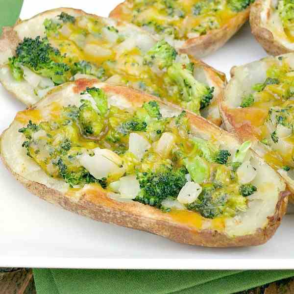 Broccoli Cheddar Potato Skins