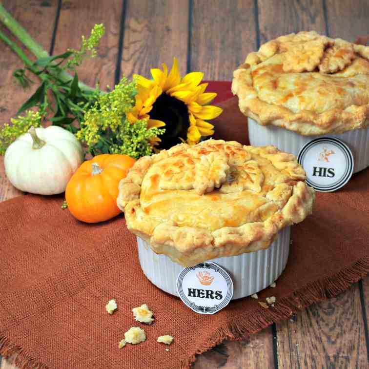 His and Her Turkey Pot Pies