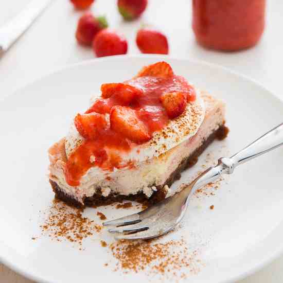 Strawberry and lime cheesecake