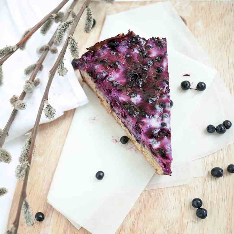 Blueberry pie with sour-cream