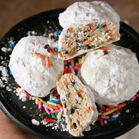 Funfetti Snowball Cookies