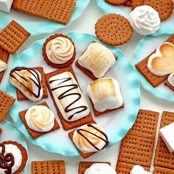 S'mores Made with Homemade Graham Crackers