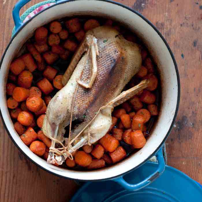 Simple Casserole Roasted Duck with Carrots
