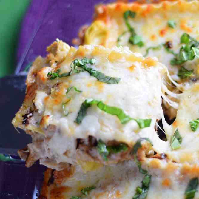 Chicken and Artichoke Lasagna with Basil R