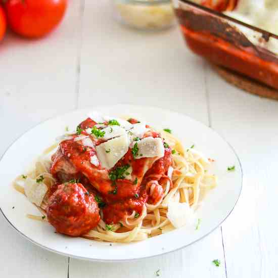 Spaghetti - Baked Meatballs