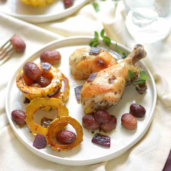 Sheet Pan Chicken Grapes - Delicata 