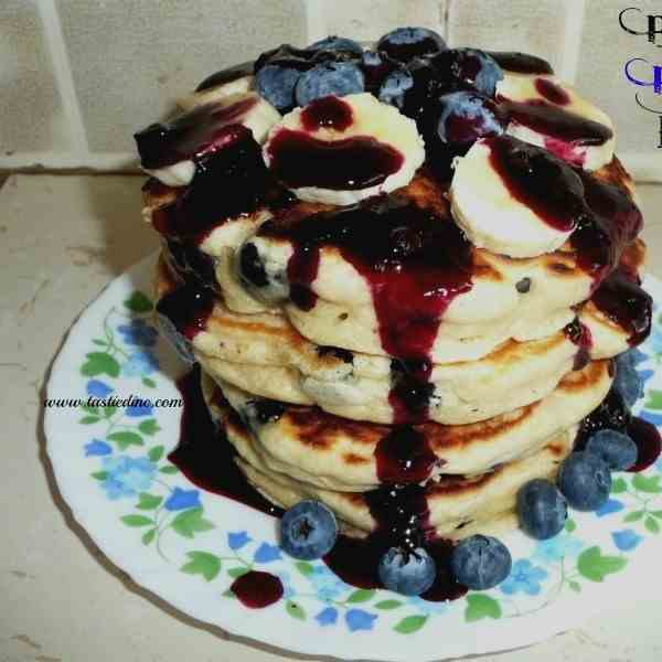 Buttermilk blueberry fluffy pancakes