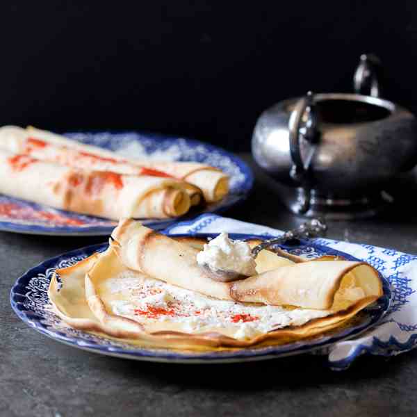 Crepes Filled With Goat Cheese