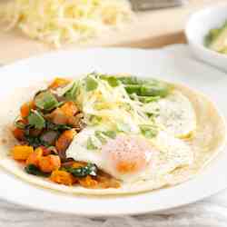 Roasted Butternut & Kale Breakfast Wraps