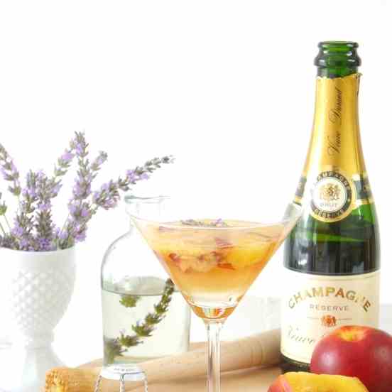 Lavender - Peach Champagne Cocktail Recipe