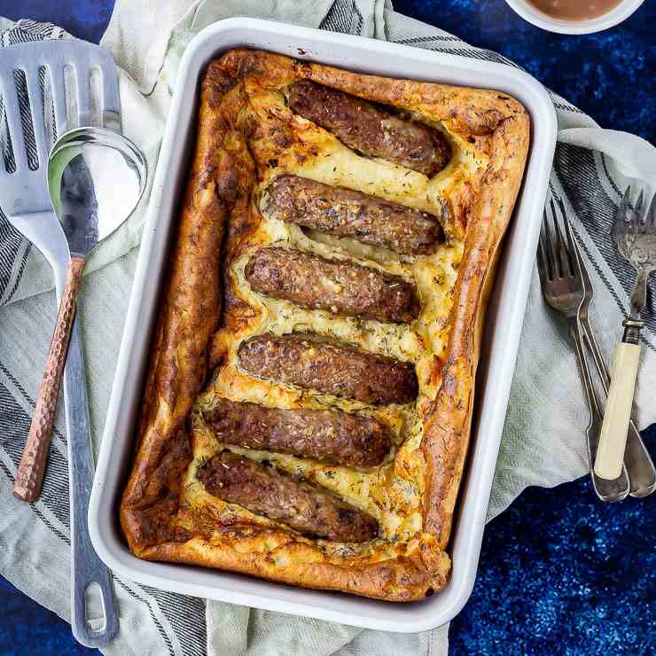 Vegetarian Toad in the Hole with Red Onion