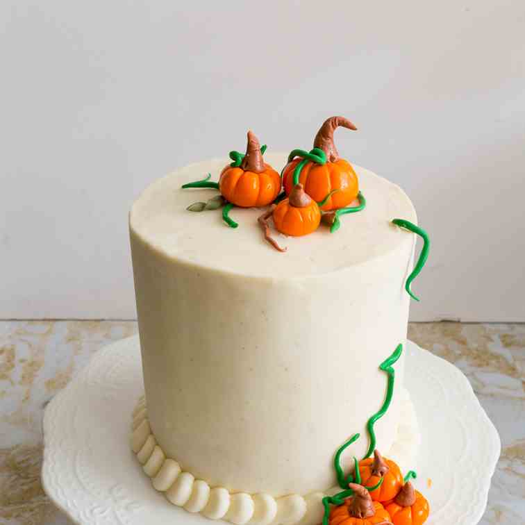 Pumpkin Spice Cake with Cream Cheese Frost