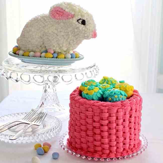 Easter Rabbit and Egg Basket Cakes