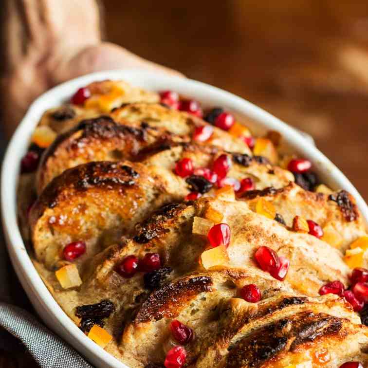 Vegan bread and butter pudding