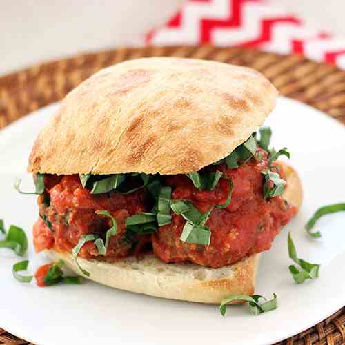 Sausage & Goat Cheese Meatball Sandwiches