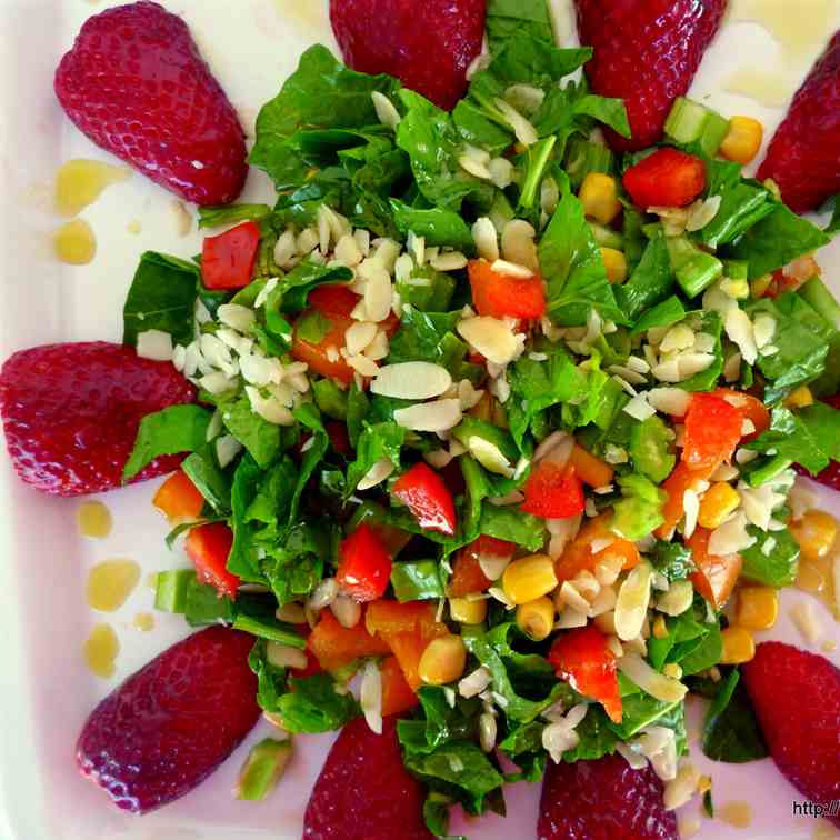 Strawberry multicolored salad