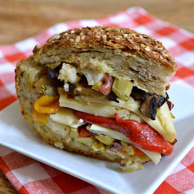 Vegetarian Muffaletta Sandwich