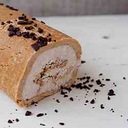 Cocos and sour cherry jelly roulade