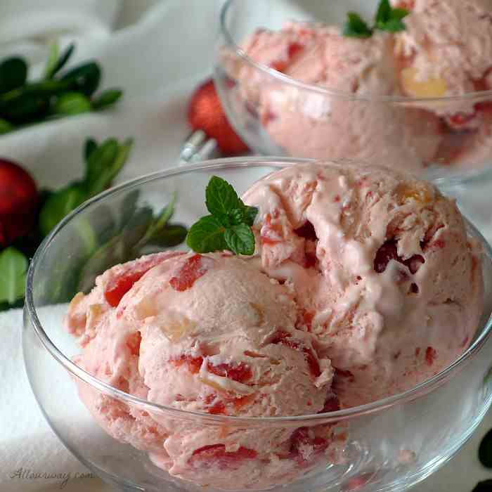 Cherry Almond Amaretto No-churn Ice Cream