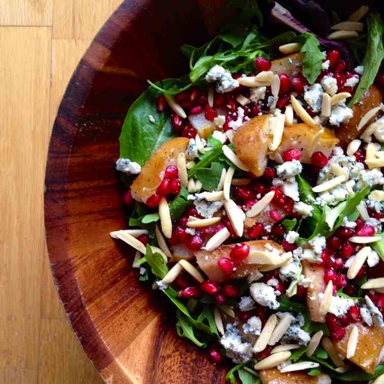 Roasted Pear Salad with Pomegranate