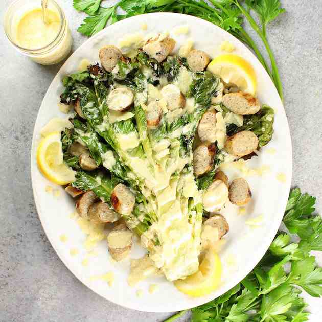 Grilled Romaine Caesar Salad 