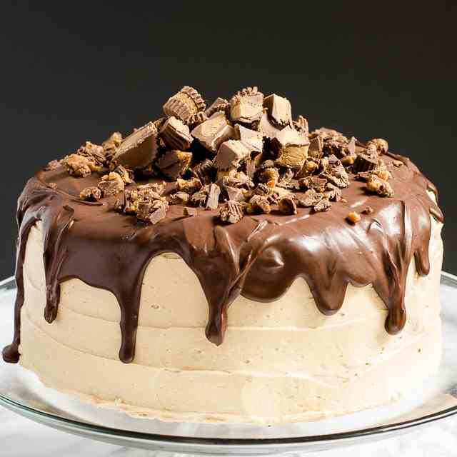 Peanut Butter Bourbon Chocolate Cake