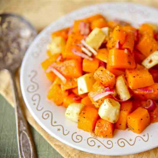 Roasted Butternut Squash and Parsnip Salad