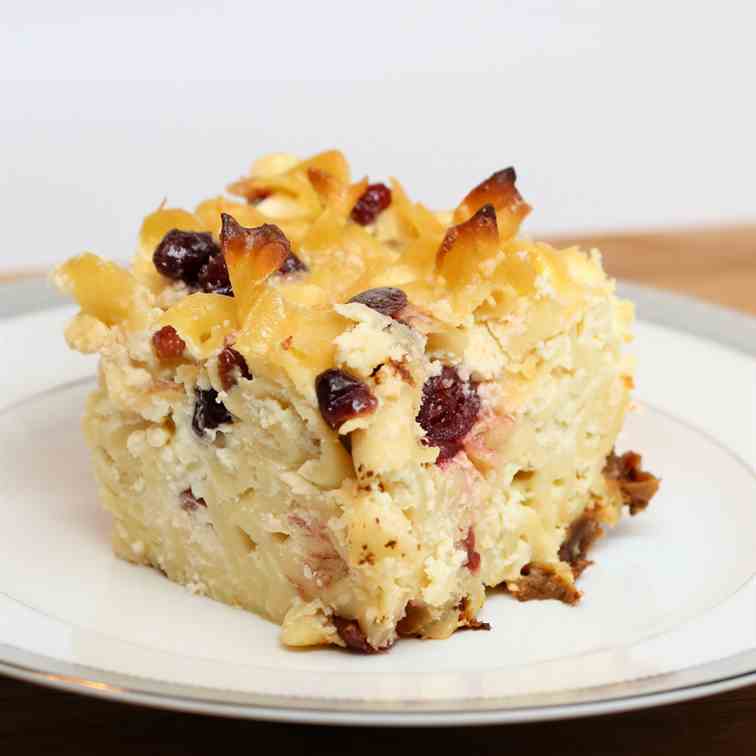 Sweet Noodle Kugel with Dried Fruit