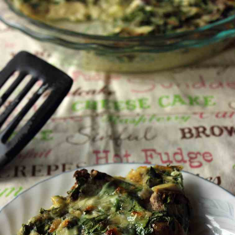 Spinach and Mushroom Crustless Quiche