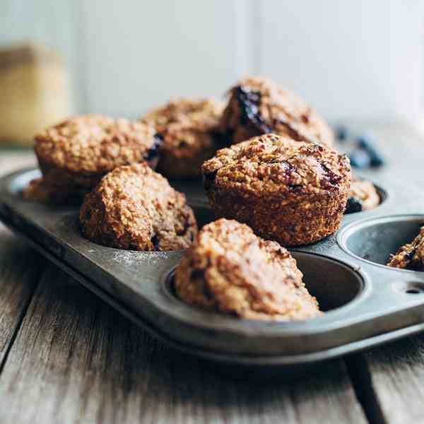 Fluffy Vegan Blueberry Muffins