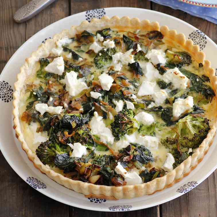 Broccoli Quiche with Leek and Chard