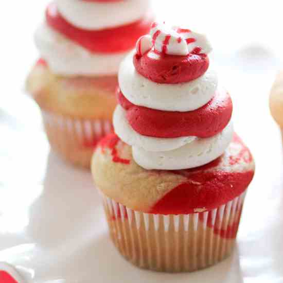 Candy Cane Cupcakes