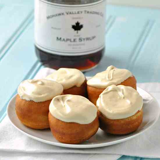 Maple Meringue Frosted Doughnuts
