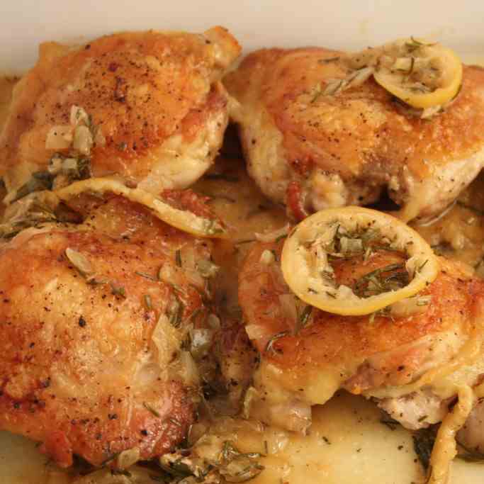 Roasted Chicken Thighs with Rosemary - Lem