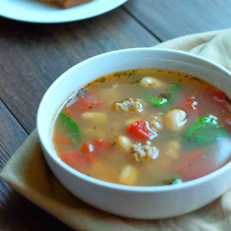 French Turkey Soup with Beans - Greens