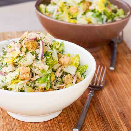 Romaine Salad w Chicken and Croutons