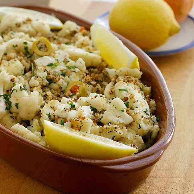 Cauliflower with Olives and Breadcrumbs