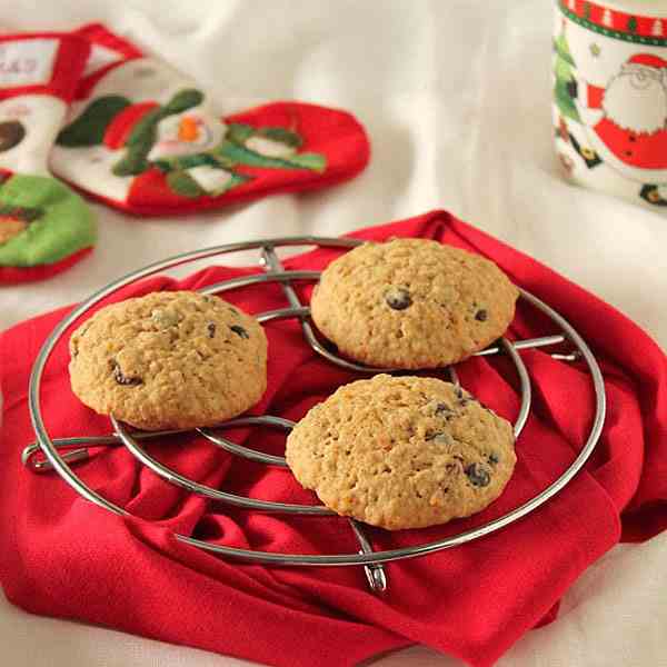 Cranberries and chocolate cookies