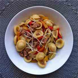 Orecchiette with sausage and peppers