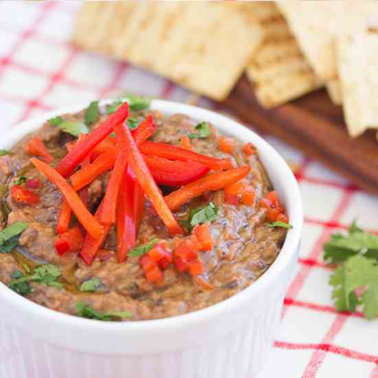 Black Bean and Grilled Red Pepper Dip