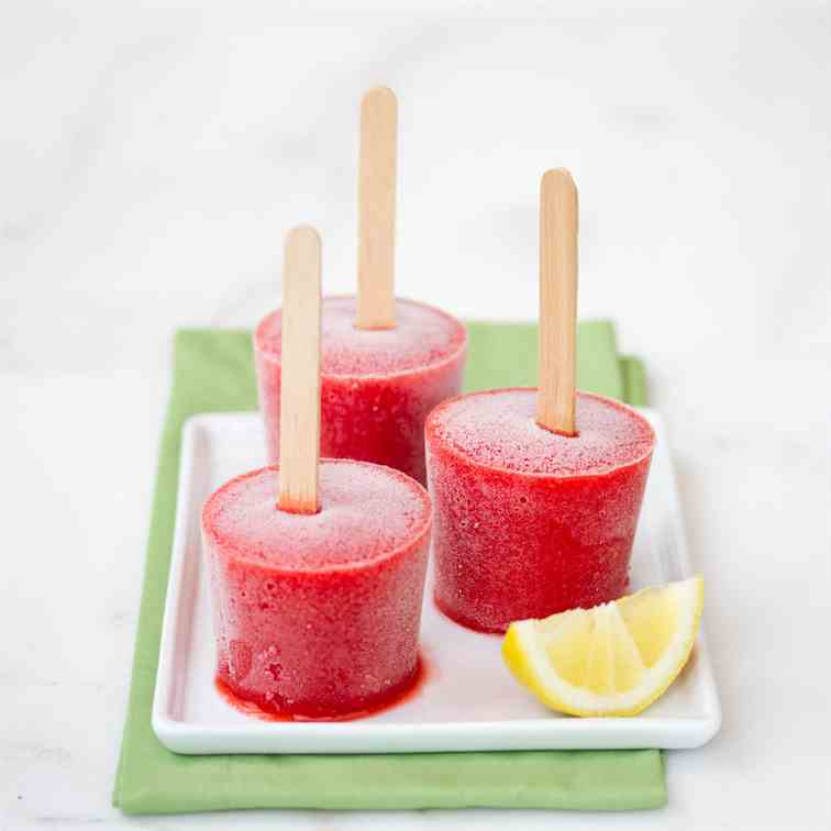 Strawberry Lemon Cocktail Pops