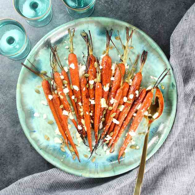 Honey Roasted Carrots w Goat Cheese