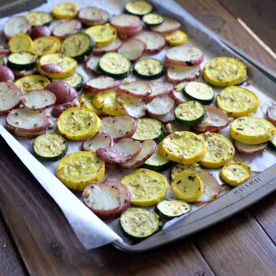 Simple Baked Squash and Potato Rounds