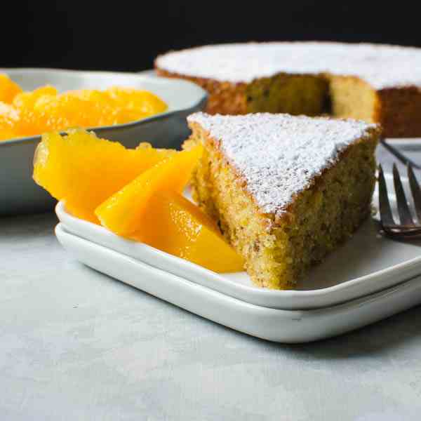 Pistachio Cake with Orange Segments