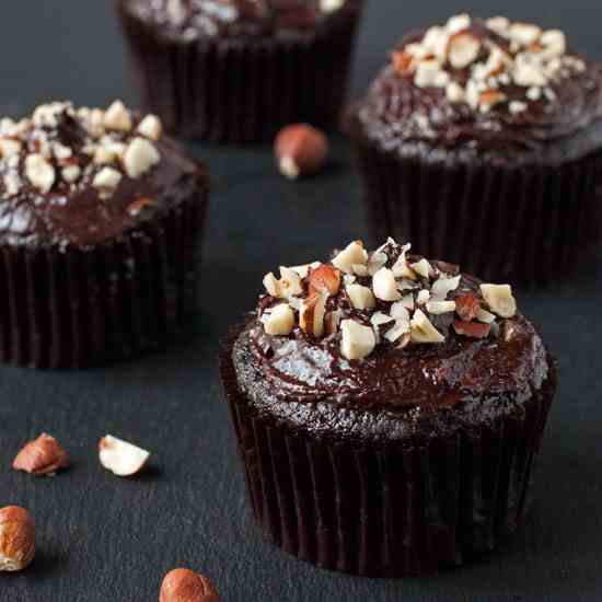 Gluten Free Chocolate Hazelnut Cupcakes