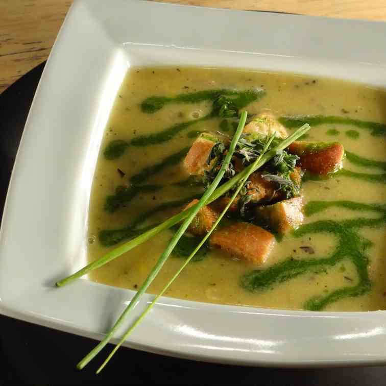 Corn Chowder With Chive Oil