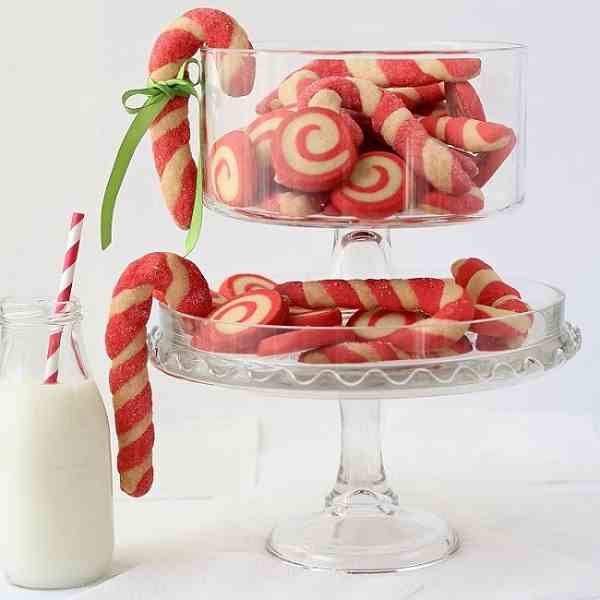 PInwheel and Candy Cane Butter Cookies