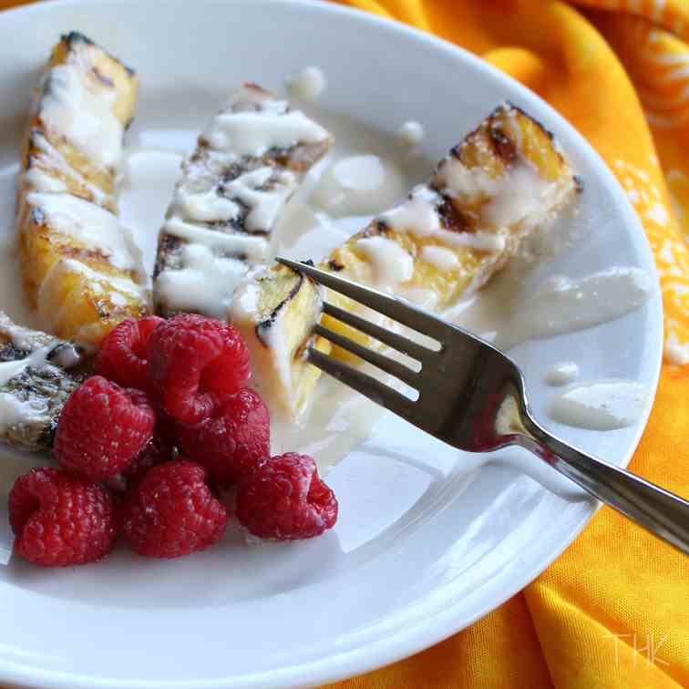 Grilled Fruit with Almond-Ricotta Sauce