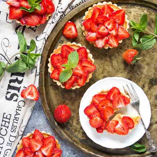 Strawberry Custard Tartlets