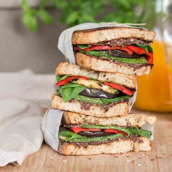 Mediterranean vegan sandwich